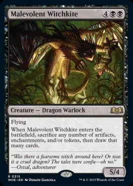 naokuroshop MTG [WOE][315][黒][R][EN][邪悪なウィッチカイト/Malevolent Witchkite] NM