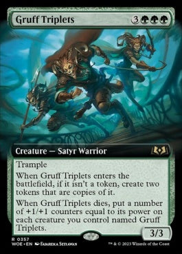 naokuroshop MTG [WOE][357][緑][R][EN][荒々しい三つ子/Gruff Triplets]（foil） NM