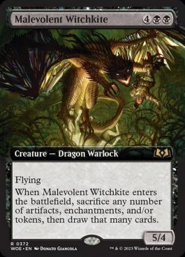 naokuroshop MTG [WOE][372][黒][R][EN][邪悪なウィッチカイト/Malevolent Witchkite] NM