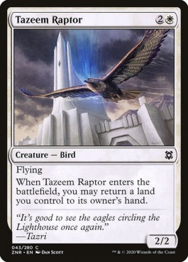 naokuroshop MTG [ZNR][043][白][C][EN][タジームの猛禽/Tazeem Raptor] NM