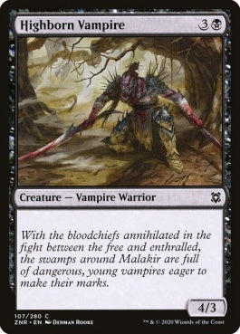 naokuroshop MTG [ZNR][107][黒][C][EN][名門の吸血鬼/Highborn Vampire] NM