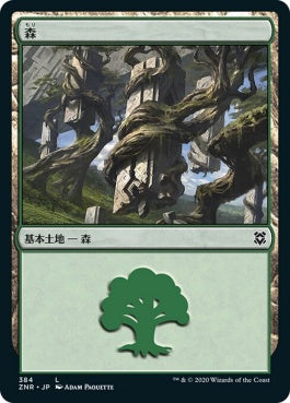 naokuroshop MTG [ZNR][384][土地][C][JP][森/Forest] NM