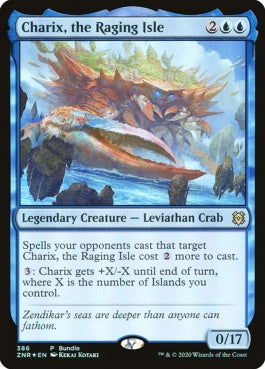 naokuroshop MTG [ZNR][386][青][R][EN][怒り狂う島嶼、キャリクス/Charix, the Raging Isle]（foil） NM