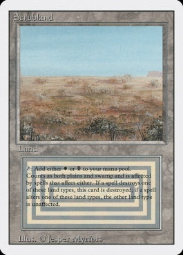 naokuroshop MTG [3ED][286][土地][R][EN][Scrubland] NM