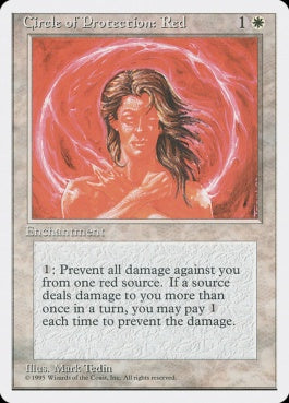 naokuroshop MTG [4ED][017][白][C][EN][赤の防御円/Circle of Protection: Red] NM