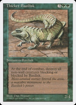 naokuroshop MTG [4ED][274][緑][U][JP][茂みのバジリスク/Thicket Basilisk] NM