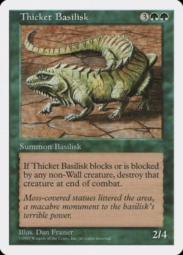 naokuroshop MTG [5ED][331][緑][U][JP][茂みのバジリスク/Thicket Basilisk] NM