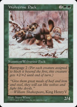 naokuroshop MTG [5ED][344][緑][U][JP][クズリの群れ/Wolverine Pack] NM