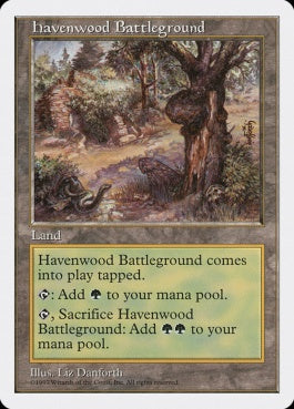 naokuroshop MTG [5ED][417][土地][U][JP][ヘイヴンウッドの古戦場/Havenwood Battleground] NM