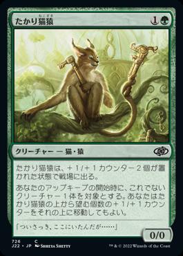 naokuroshop MTG [J22][726][緑][C][JP][たかり猫猿/Scrounging Bandar] NM