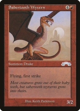 naokuroshop MTG [EXO][099][赤][U][JP][剣歯ワイヴァーン/Sabertooth Wyvern] NM