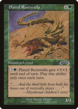 naokuroshop MTG [EXO][116][緑][C][JP][板金鎧のルートワラ/Plated Rootwalla] NM