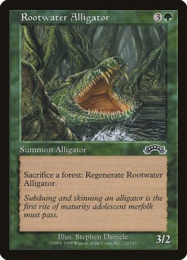 naokuroshop MTG [EXO][122][緑][C][JP][ルートウォーターのアリゲーター/Rootwater Alligator] NM