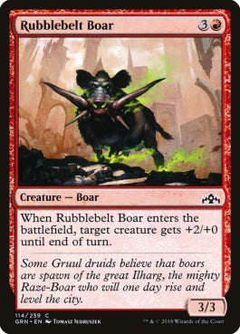 naokuroshop MTG [GRN][114][赤][C][EN][瓦礫帯の猪/Rubblebelt Boar] NM