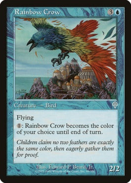 naokuroshop MTG [INV][069][青][U][JP][虹色カラス/Rainbow Crow] NM