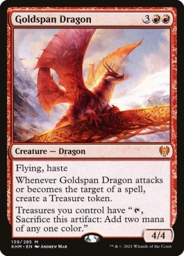 naokuroshop MTG [KHM][139][赤][M][EN][黄金架のドラゴン/Goldspan Dragon] NM