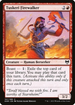 naokuroshop MTG [KHM][157][赤][C][EN][タスケーリの火歩き/Tuskeri Firewalker] NM