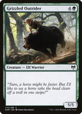 naokuroshop MTG [KHM][173][緑][C][EN][灰毛の先導/Grizzled Outrider] NM