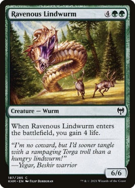 naokuroshop MTG [KHM][187][緑][C][EN][貪欲なリンドワーム/Ravenous Lindwurm] NM