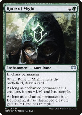 naokuroshop MTG [KHM][191][緑][U][EN][強力のルーン/Rune of Might] NM