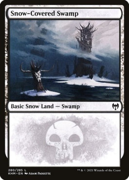 naokuroshop MTG [KHM][280][土地][C][EN][冠雪の沼/Snow-Covered Swamp] NM