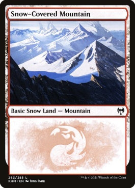naokuroshop MTG [KHM][283][土地][C][EN][冠雪の山/Snow-Covered Mountain] NM