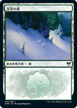 naokuroshop MTG [KHM][284][土地][C][JP][冠雪の森/Snow-Covered Forest] NM