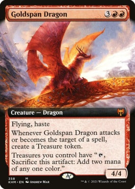 naokuroshop MTG [KHM][358][赤][M][EN][黄金架のドラゴン/Goldspan Dragon] NM