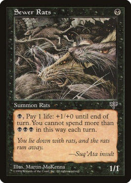 naokuroshop MTG [MIR][139][黒][C][JP][下水ネズミ/Sewer Rats] NM