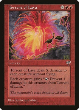 naokuroshop MTG [MIR][199][赤][R][JP][溶岩流/Torrent of Lava] NM