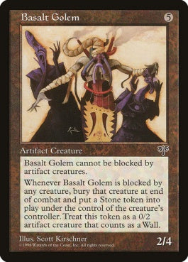 naokuroshop MTG [MIR][294][茶][U][EN][玄武岩のゴーレム/Basalt Golem] NM