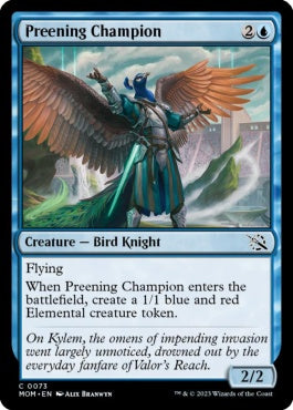 naokuroshop MTG [MOM][073][青][C][EN][羽づくろう勇者/Preening Champion] NM