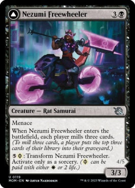 naokuroshop MTG [MOM][119][黒][U][EN][鼠の風来坊/Nezumi Freewheeler]（foil） NM