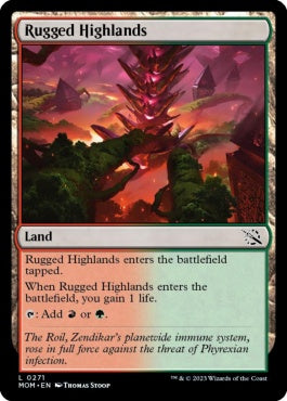 naokuroshop MTG [MOM][271][土地][C][EN][岩だらけの高地/Rugged Highlands]（foil） NM