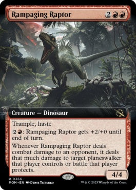 naokuroshop MTG [MOM][366][赤][R][EN][猛り狂う猛竜/Rampaging Raptor] NM