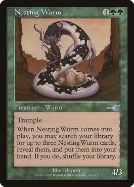 naokuroshop MTG [NEM][107][緑][U][JP][巣ごもりワーム/Nesting Wurm] NM