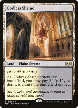 naokuroshop MTG [RNA][248][土地][R][EN][神無き祭殿/Godless Shrine] NM