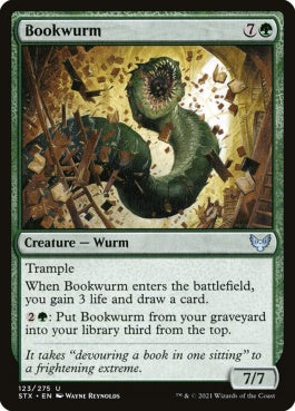 naokuroshop MTG [STX][123][緑][U][EN][本のワーム/Bookwurm] NM