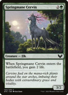 naokuroshop MTG [STX][144][緑][C][EN][春たてがみのサーヴィン/Springmane Cervin] NM