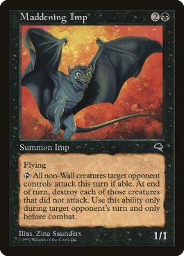 naokuroshop MTG [TMP][143][黒][R][EN][荒れ狂うインプ/Maddening Imp] NM