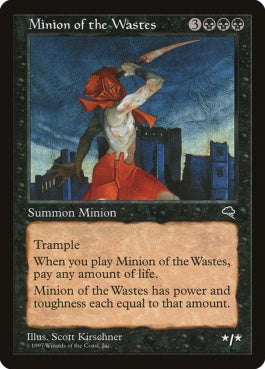 naokuroshop MTG [TMP][146][黒][R][JP][荒廃の下僕/Minion of the Wastes] NM