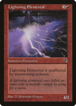 naokuroshop MTG [TMP][186][赤][C][JP][稲妻の精霊/Lightning Elemental] NM