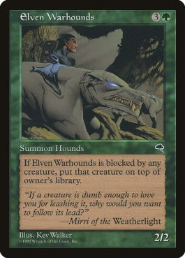 naokuroshop MTG [TMP][225][緑][R][JP][エルフの軍用犬/Elven Warhounds] NM