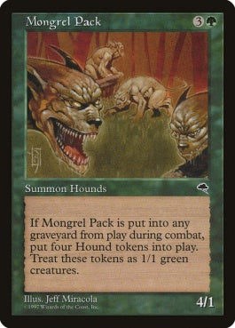 naokuroshop MTG [TMP][237][緑][R][JP][雑種犬の群/Mongrel Pack] NM